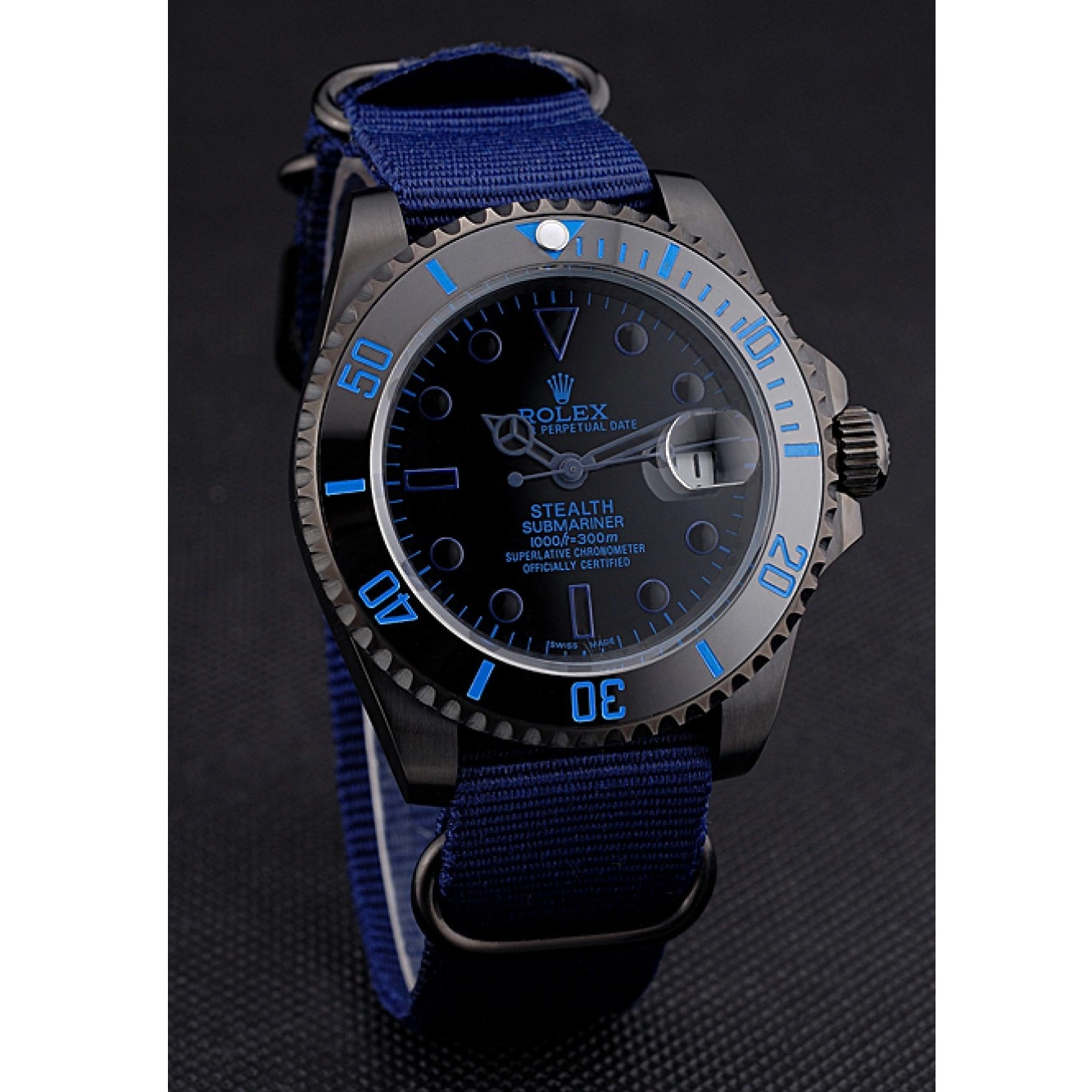 Good copy rolex watches Strap 622008 Blue Submariner Stealth Rolex Nylon 0802